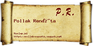 Pollak Renáta névjegykártya